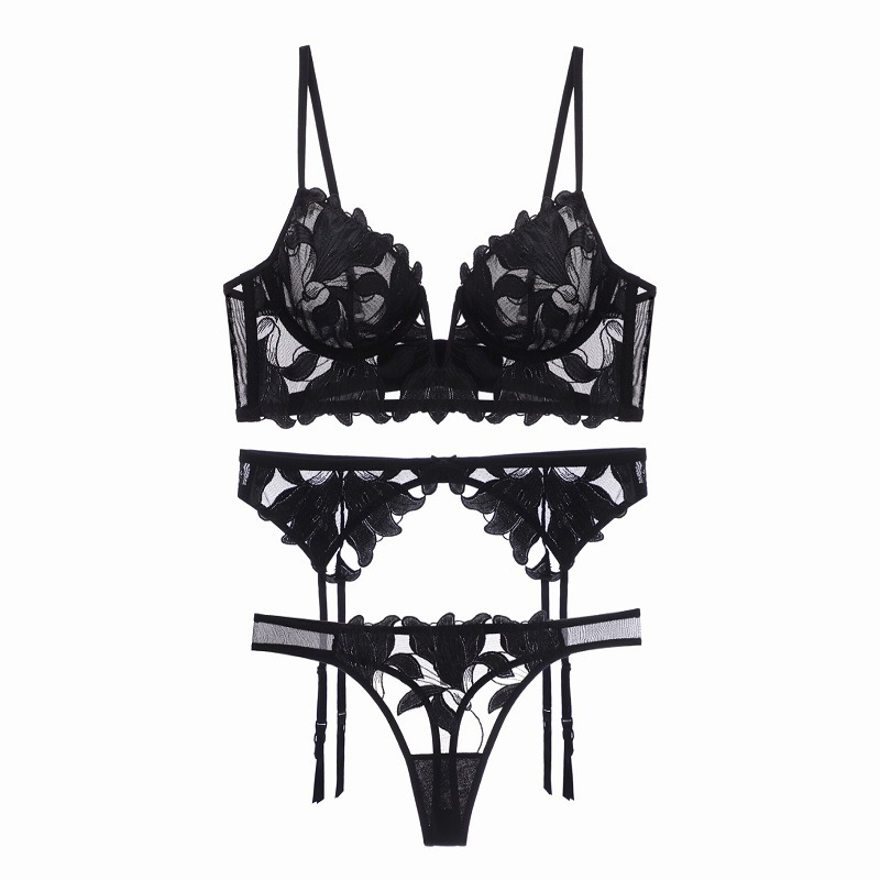 VELOUR French Lace Heavy Embroidery Lingerie Set