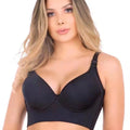 VELOUR Glossy Seamless Memory Underwire Bra — black supportive bra with glossy finish