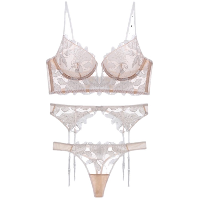 VELOUR French Lace Heavy Embroidery Lingerie Set