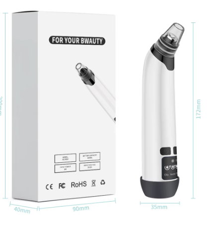 PORÉ Perfect Pore Blackhead Vacuum — electric pore cleanser with hot compress, white