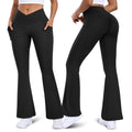 V-Crossover Flare Leggings with Pockets