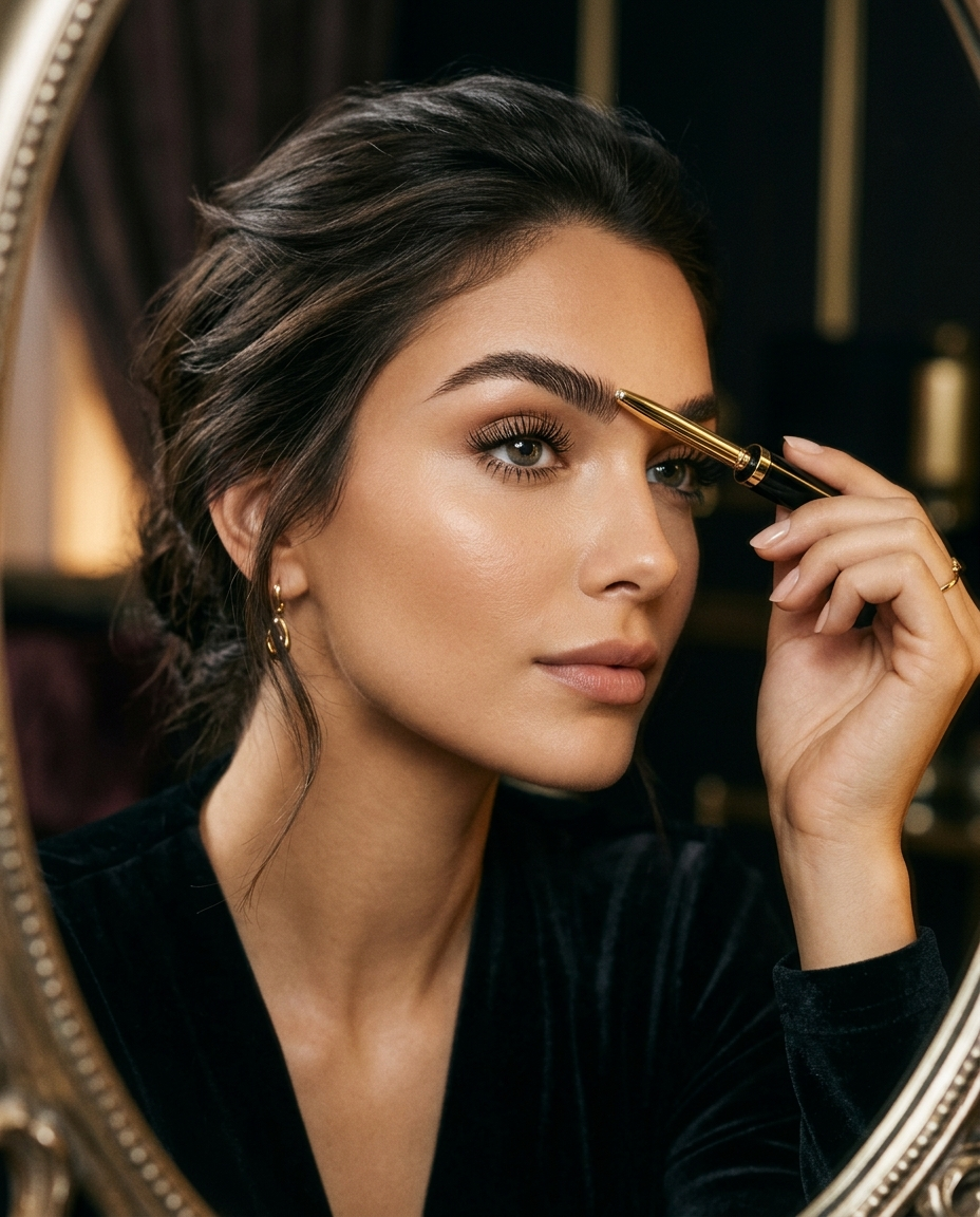 The Brow & Lash Serum — woman applying dual brow and lash serum, PORÉ